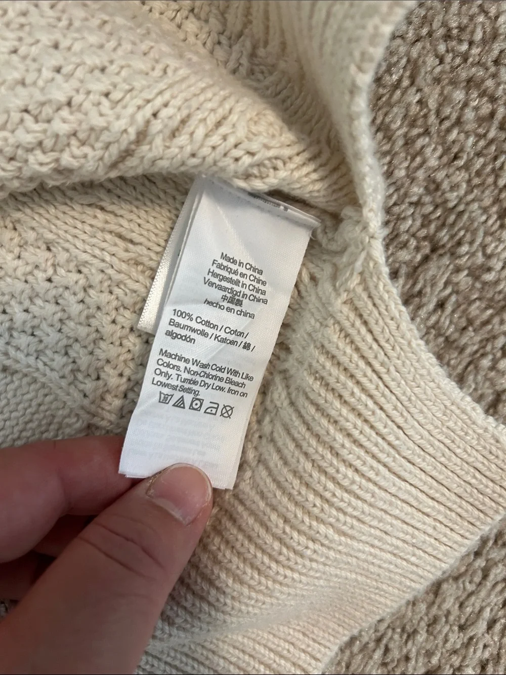 J. Crew Cream Cable-Knit Crewneck Sweater